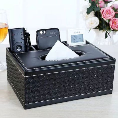 ® Taschentuchbox aus Kunstleder, perfekt für Zuhause oder das Büro, 23,5 x 16,5 x 9,5 cm, inklusive einer Kuscheldecke. (1/4)