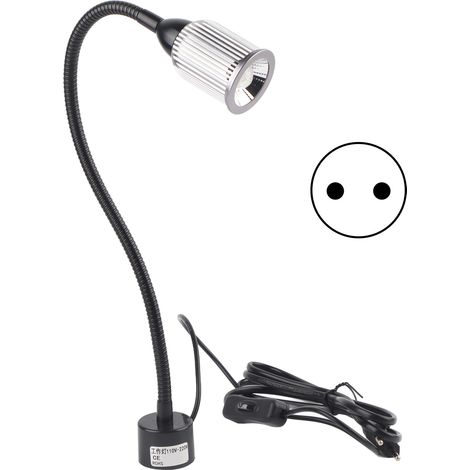 Lampe de travail LED 10W avec base magnétique et cou ajustable pour machine à coudre - Alimentation 110‑220V (1/5)