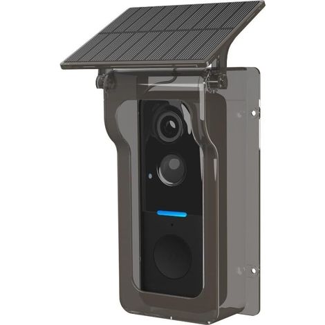 Caméra de sonnette sans fil solaire avec couvercle étanche, interphone vidéo 1080p, vision nocturne, détection de mouvement PIR pour appareils intelligents Tuya (noir) (1/5)