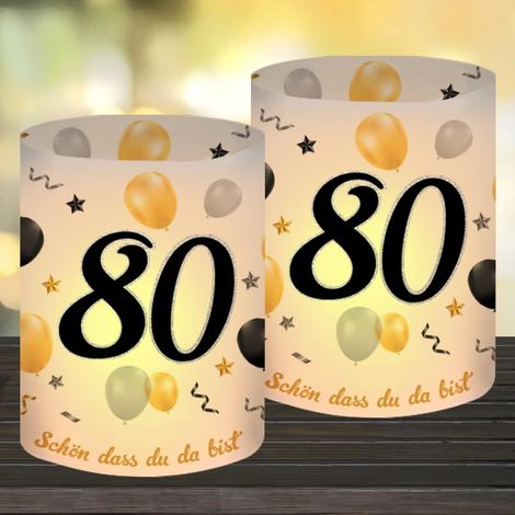Lot de 12 Photophores Décoration Table Anniversaire 80 Ans PVC Motif Couronne Eucalyptus Bougie Chauffe-Plat Intérieur