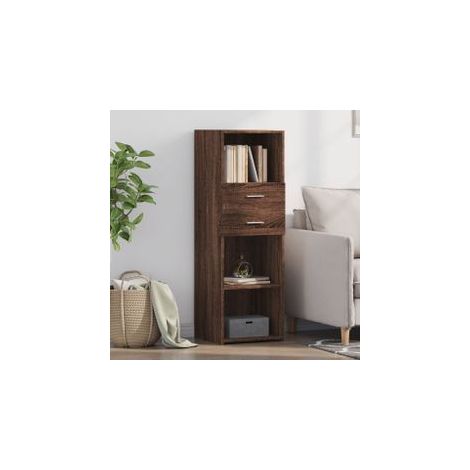 Buffet haut chêne marron 40x42,5x124 bois d'ingénierie (1/5)