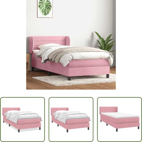Matratze - Boxspringbett mit Matratze Rosa 80x220 cm Samt (1/5)