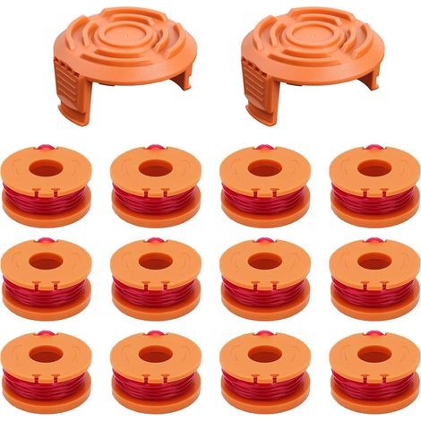 Confezione da 14 bobine di filo di ricambio per decespugliatore WA0010, Ø1,65 mm, lunghezza 3 m (12 bobine + 2 tappi WA6531) (1/5)
