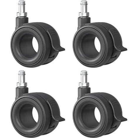 Lot de 4 roulettes pivotantes en caoutchouc pour meubles, appareils, tapis électrique, parquet et carrelage - 65 mm (1/5)