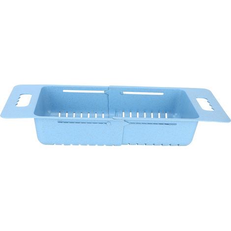 Égouttoir extensible à vaisselle. panier de rangement pour fruits et légumes. ustensile de cuisine (bleu) (1/4)