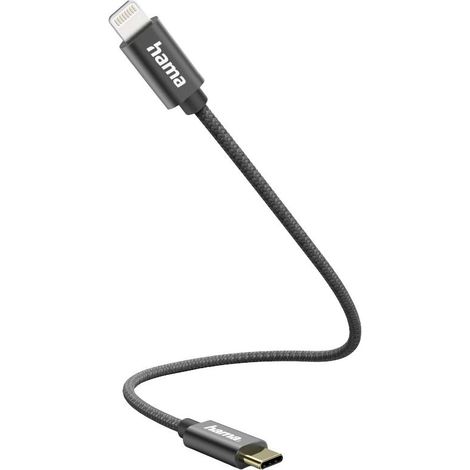 Hama Câble de charge USB USB 2.0 Connecteur Lightning , USB-C® mâle 0.20 m noir 00201601 C681272