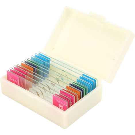 Packung mit 10 biologischen Mikroskop-Objektträgern mit polierten Rändern, sehr transparent, für Kinder und Schüler. (1/5)