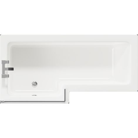 Wholesale Domestic Loire 1700mm Left Hand L Shaped Shower Bath with Polished Chrome Bath Screen and Deep Blue Front and End Bath Panels (1/5)