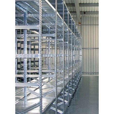 Scaffalatura componibile lunghezza 6 metri , altezza 2,00 mt, profondit 80 cm con 4 ripiani in altezza