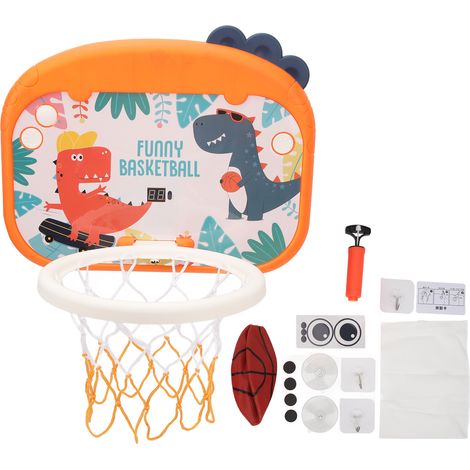 Panneau de basket miniature dinosaure avec marqueur lumineux, hauteur réglable, fixation murale, pour enfants (1/5)