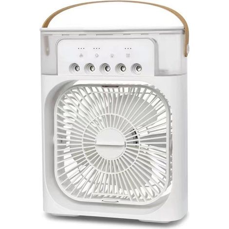 Ventilateur brumisateur rafraîchissant, minuterie de brumisation nano glacée, turbocompressé, blanc/noir étoilé (1/5)