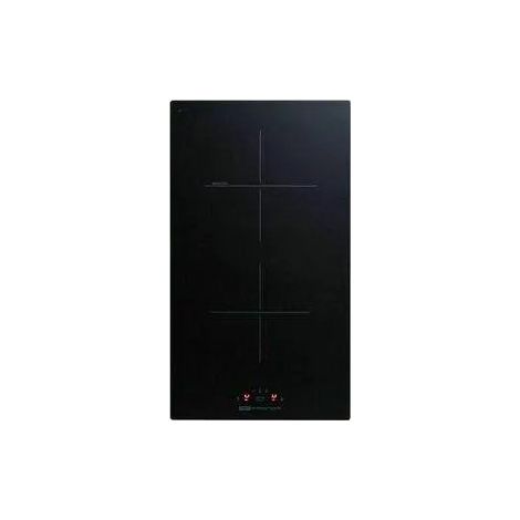 Plaque vitrocéramique 2 foyers 290x520mm – 1x1400W et 1x2000W – Verre trempé noir – Touches sensitives – Frionor
