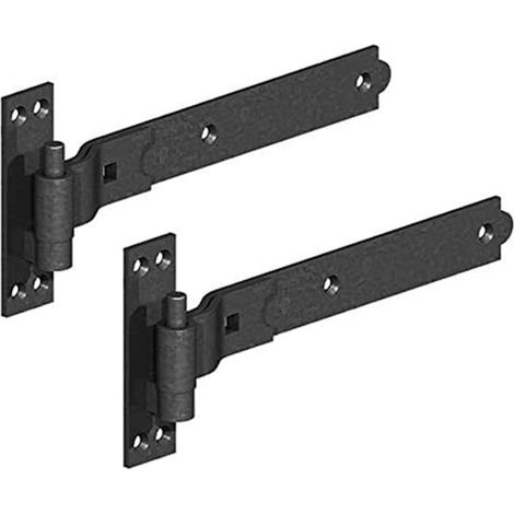 Merriway BH06850 - Cerniere per cancello con gancio e fascia a gomito, 250 mm, confezione da 2
