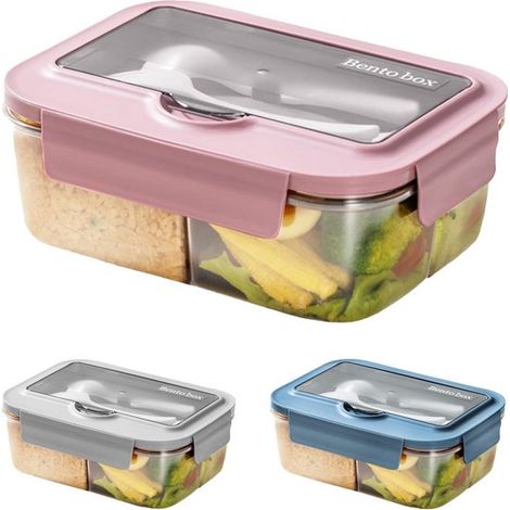 Lunchbox für Kinder mit Fächern 1400 ml auslaufsicher Lunchbox für Kinder Lunchbox für Erwachsene mit Besteck Frühstücksbox Snackbox mit Lunchbox (1/5)