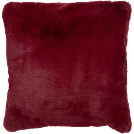 Coussin Imitation Fourrure "Cutie II" 45x45cm Rouge (1/2)