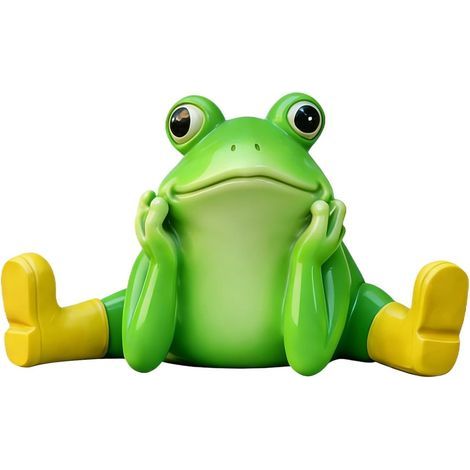 Frog Figurines Cute Garden Pot Decor Statues Funny Animal (1/5)