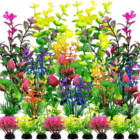 Lot de 25 Plantes pour Aquarium – Artificielles, Plastique, Décor (1/5)