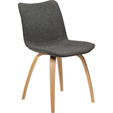 Glee Dan-Form Esszimmerstuhl Bouclé dunkelgrau.
