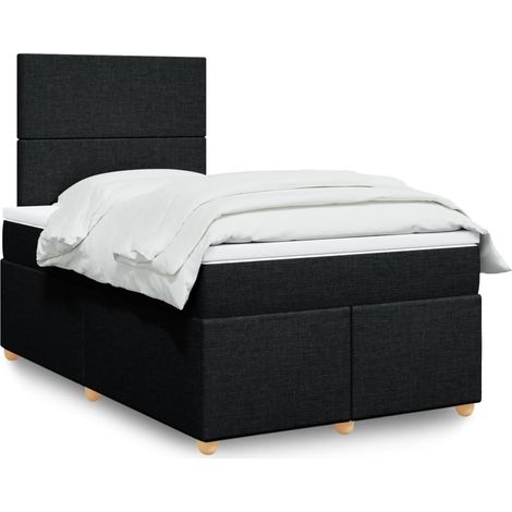 Boxspringbett mit Matratze Schwarz 120x190 cm Stoff