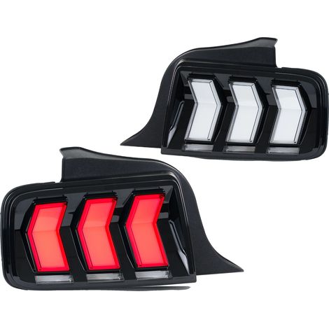 Fanali posteriori a LED, 12V, 35W, colore trasparente, indicatori di direzione sequenziali, compatibilità: Ford Mustang 2005-2009 (1/5)