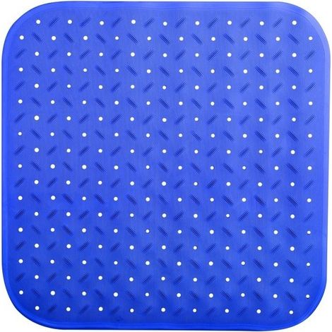 Tapis Fond de douche antidérapant Caoutchouc CLASS 54x54cm Bleu MSV