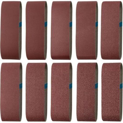 Abrasive Belt 75 x 533 mm, 2 x 40/60/80/100/120/150/180/240/320/400 Grits (Corrective/Medium/Fine/Fine), for Polishing and Dust Removal, Ideal for Wood (20 Pieces) (1/5)