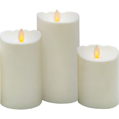 Pack 3 velas decorativas LED de cera 100 - 120 - 150mm (1/5)