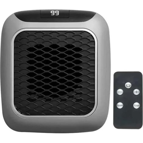 Chauffage Céramique 800W, Radiateur Portable avec Thermostat, Minuterie 12H et Télécommande, Prise Directe, Écran LED Tactile, Chauffe-ventilateur Mural pour Pièce (1/5)