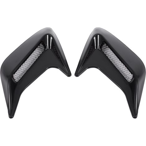 Qiilu 2x Auto Dekorative Lufthutze Motorhaube Universal DIY (SCHWARZ) (1/5)