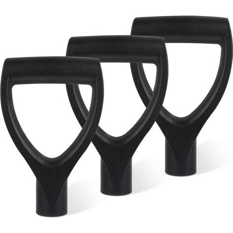 3 manches de pelle en plastique noir, poignées de rechange pour pelle à neige, outils de creusement et ratissage pour fourche à neige, accessoires pour bêche et fourche (1/5)