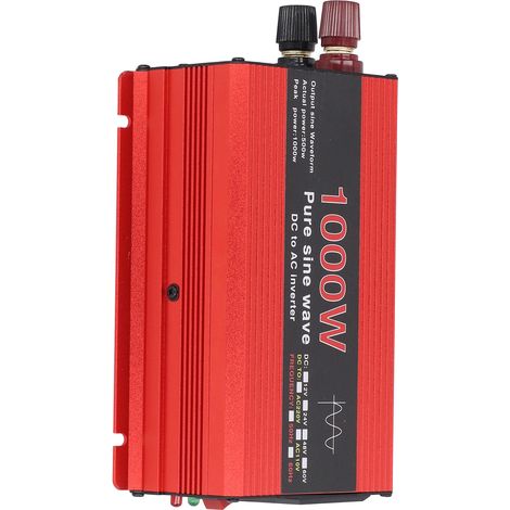 Onduleur 1000W Pur Sinus DC 12V vers AC 220V Protection Surcharge pour Panneau Solaire, Éolienne, Voiture (1/5)
