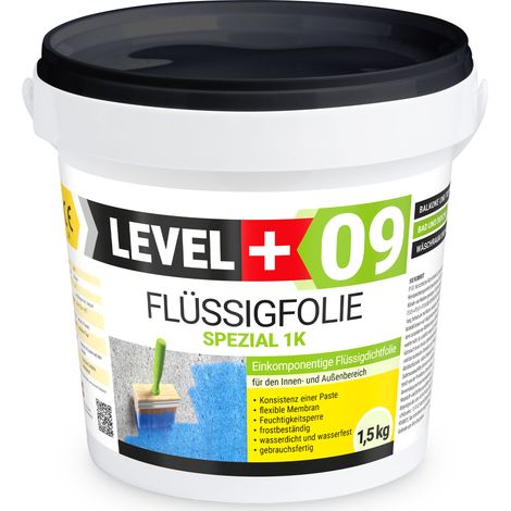 LEVEL+ Flüssigfolie Abdichtung Dichtfolie Flexibel L+09 - 1,5KG (1/5)