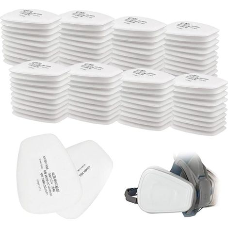 80 pièces 5N11 Rechange pour Particules, Coton Anti Poussière, Cartridge pour 3 M 6000/6200/7502/6800/7501/FF402 (1/4)