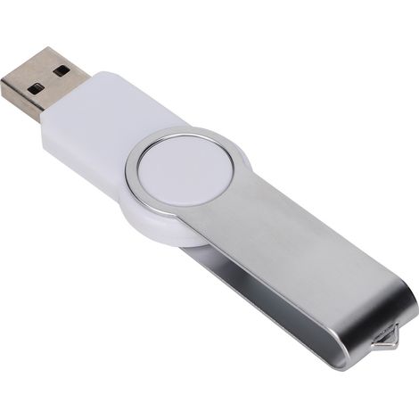 Disque USB rotatif 32G ABS portable pour Windows Vista/7/10/Mac - Blanc (1/5)
