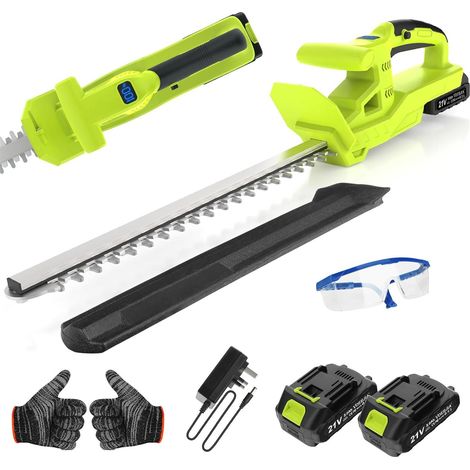 20-Zoll Heckenschere Akku, 2 x 2000 mAh Akku Heckenschere, 21V Heckenschere Elektrisch, 50CM Dual Action Klinge, 750W Heckenschneider für Garten, Sträucher und Randpflanzen (1/5)