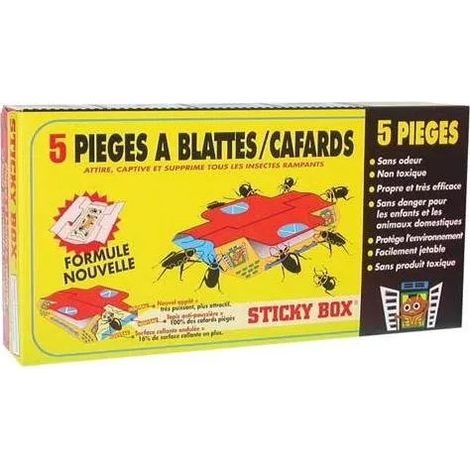 Sticky-box Trampa para cucarachas lote de 5 eficaz y segura