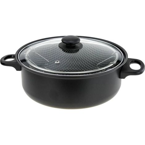Frittiertopf mit Sieb, Kochtopf, 3,6 Liter, Campingkocher, ∅26 cm, Metall
