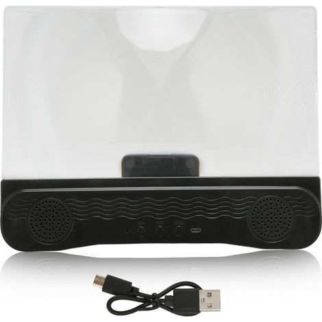 Amplificateur d'écran pour smartphone, loupe agrandisseur avec double haut-parleur, support en ABS pour bureau et maison (1/5)