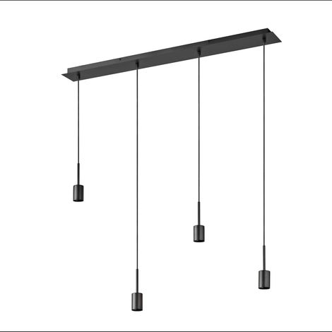 OSRAM Suspension Decor Needle Linear 4xE27, gris foncé, acier, scénarios d'éclairage individuels, câble de 2 m