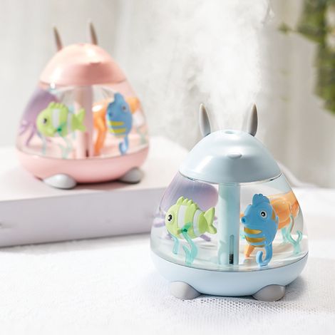 Humidificateur de bureau silencieux, alimenté par USB, motif animal marin décoratif, petit format, rose, taille unique, idéal pour la chambre ou le bureau. (1/5)