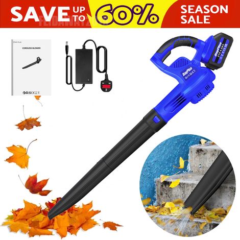 21V Electric Cordless Garden Leaf Air Blower Suction Vacuum Snow Dust Cleaning (1/5)