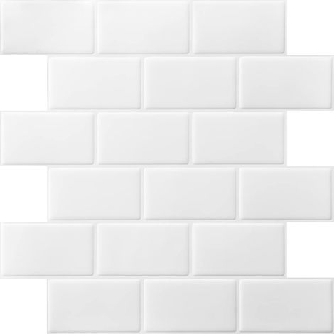 Subway Tiles Peel and Stick Backsplash, Stick on Tiles Kitchen Backsplash (10 Tiles, Thicker Version) (1/5)