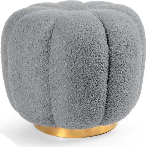 Pouf in tessuto teddy grigio scuro cm 45x45x43h (1/2)