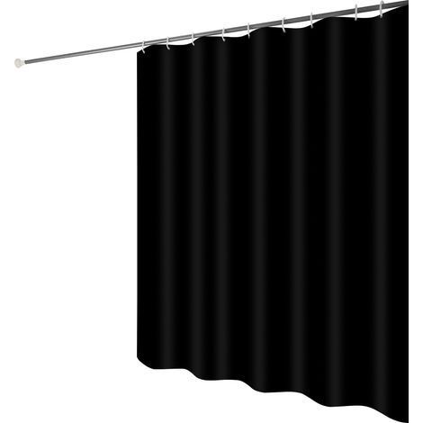 Rideau de douche anti moisissure, rideau de douche 120x200 cm, noir, Polyester (1/5)