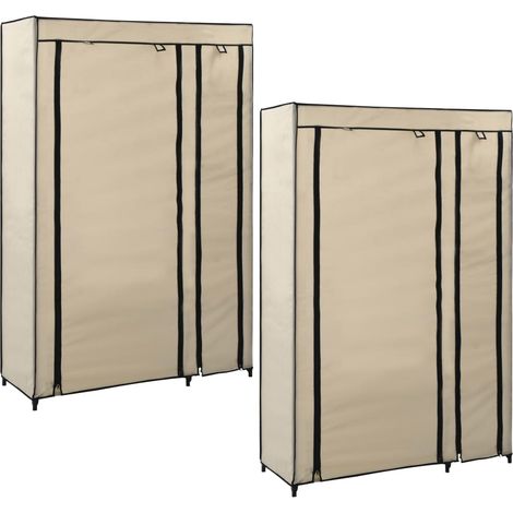 Armarios plegables 2 unidades de tela color crema 110x45x175 cm vidaXL (1/5)