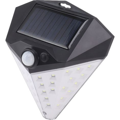 Lampe solaire LED extérieure avec 3 modes d'éclairage, détecteur de mouvement, étanche IP65, idéale pour terrasse et trottoir. (1/5)
