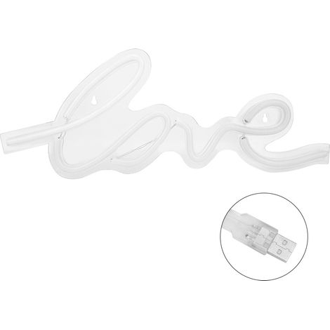 Luminaire Neon LED en forme de cœur - Panneau transparent éclairé USB - Décor de chambre ABS+PVC+Acrylic 45cm