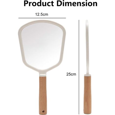 Miroir de poche compact avec manche en bois pour retouches maquillage nomade (1/2)