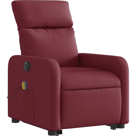 Sillón de relajación con función de masaje y sillón reclinable en tela rojo burdeos DEC027846 (1/5)