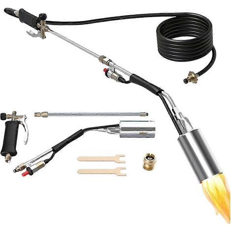 Désherbeur thermique, brûleur à propane pour désherber, chalumeau pour désherber, lance-flammes pour le désherbage, asphalte de toiture, fonte de neige (1/5)